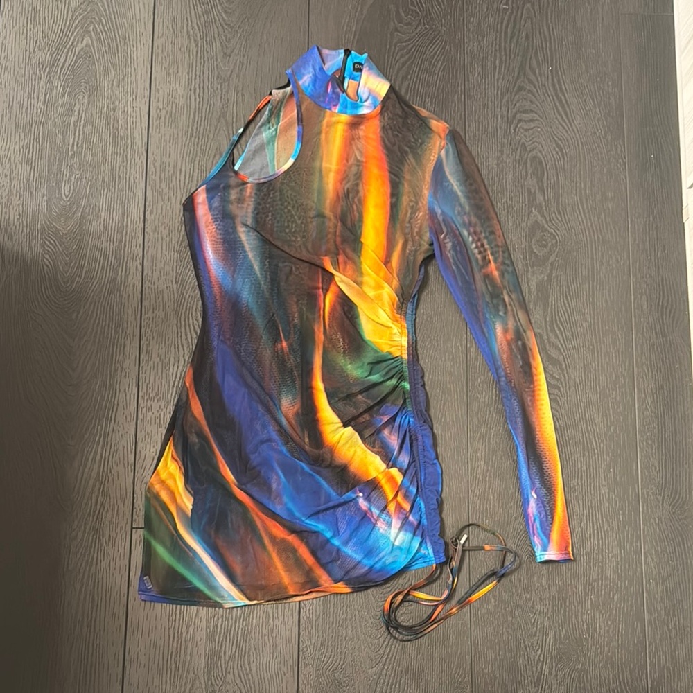 Multicolor Abstract Mini Dress